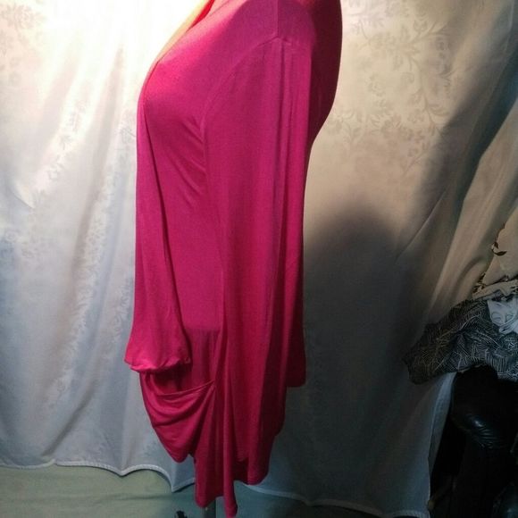 Flowing samon colored wraparound summer sweater - Picture 2 of 11